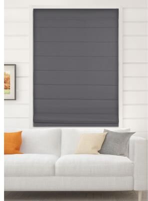 Arlo Blinds Graphite Room Darkening Cordless Lift Fabric Roman Shades