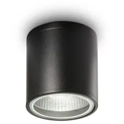 Ideal Lux Outdoor Aufbau-Downlight GUN, IP44 IK06, Ø 11cm, GU10, Aluminium / Pyrexglas, schwarz IDEA-122687