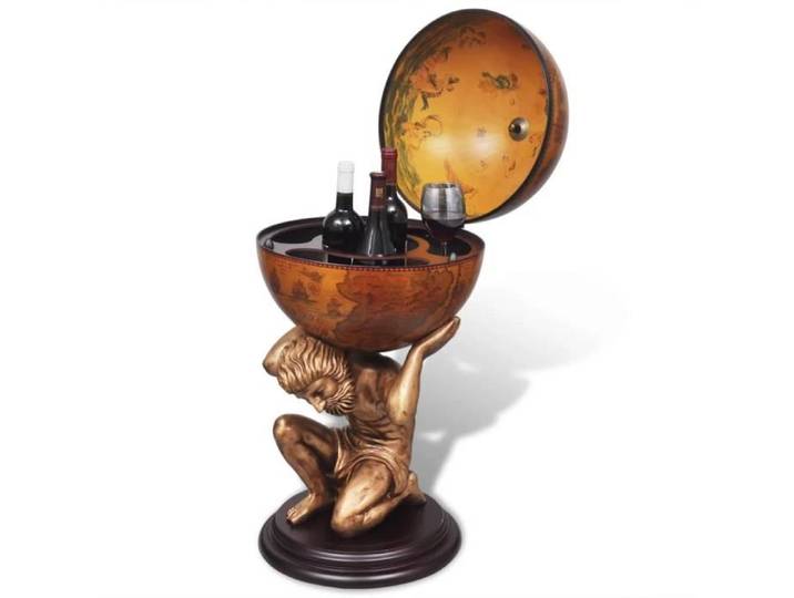 XIX Bar sous forme de globe Atlas Caves à vins spiritueux 42 x 42 x 85 cm résine (homme) + ABS (globe) + MDF (base）12 5 kg
