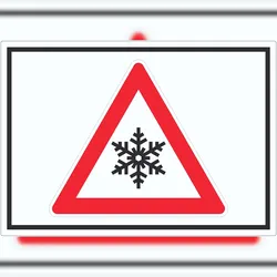 HB-Druck Achtung Frost Schnee Eis Symbol Aufkleber A1 (594x841mm)
