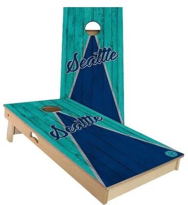 Skip's Garage Seattle Triangle Baseball Outdoor Cornhole Board Set