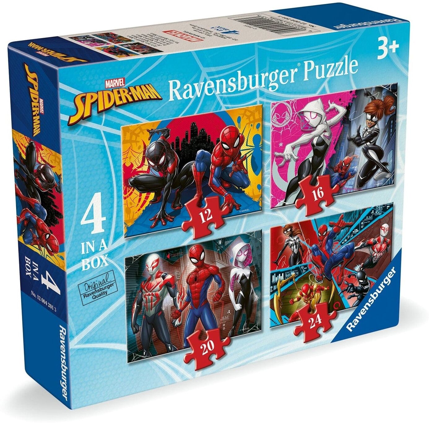 Ravensburger Spiderman Memory Game 4 In A Box Family Board Game, Ages 6+, Marvel Theme, Ravensburger Quality