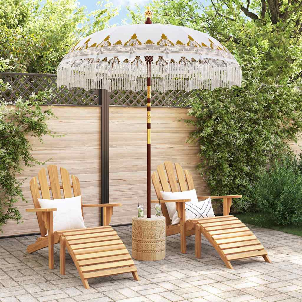 vidaXL Parasol balinais avec base Crème Ø 180-190 cm