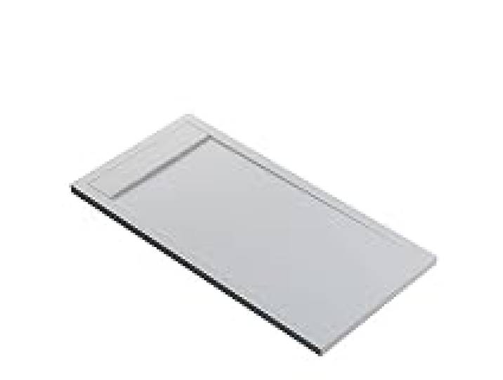 BERNSTEIN - Receveur de douche rectangulaire Blanc Mat 160x80x4,5cm Bac douche Fonte minérale antidérapant + Pente & Couvercle, Résistant & Durable - NEW YORK