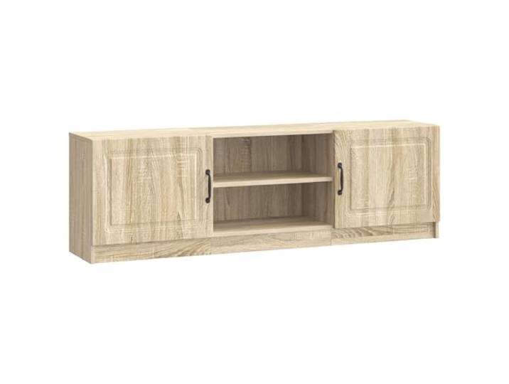 Roanoer TV Lowboard Sonoma-Eiche 150x31x47cm Fernsehtisch Holzwerkstoff Stilvolles Medienmöbel für Wohnzimmer und Schlafzimmer mit Regalfach, Klapptüren und praktischer Kabelordnung.