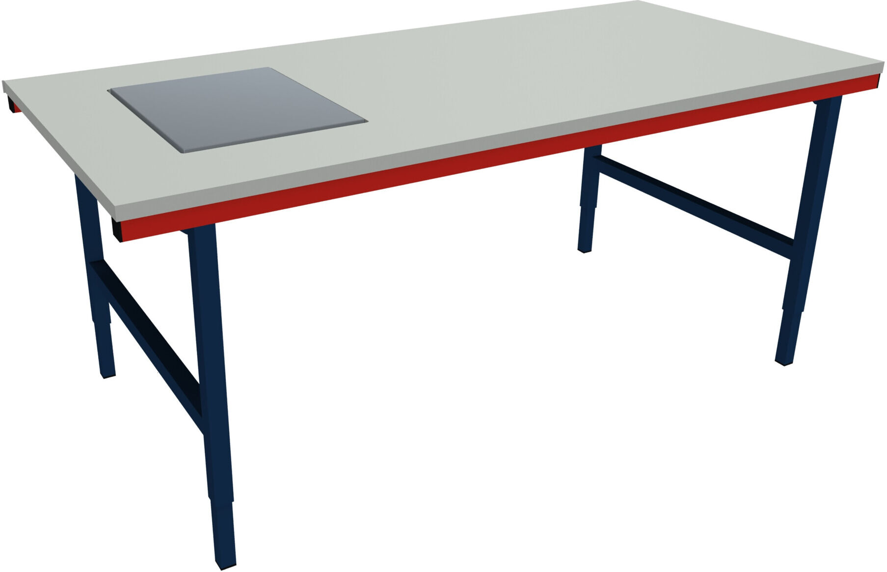 Rocholz Pack- und Arbeitstisch mit Waage SYSTEM 2000 aus Stahlblech und Holzwerkstoffplatte, 2000x920x690-960mm, 203200)