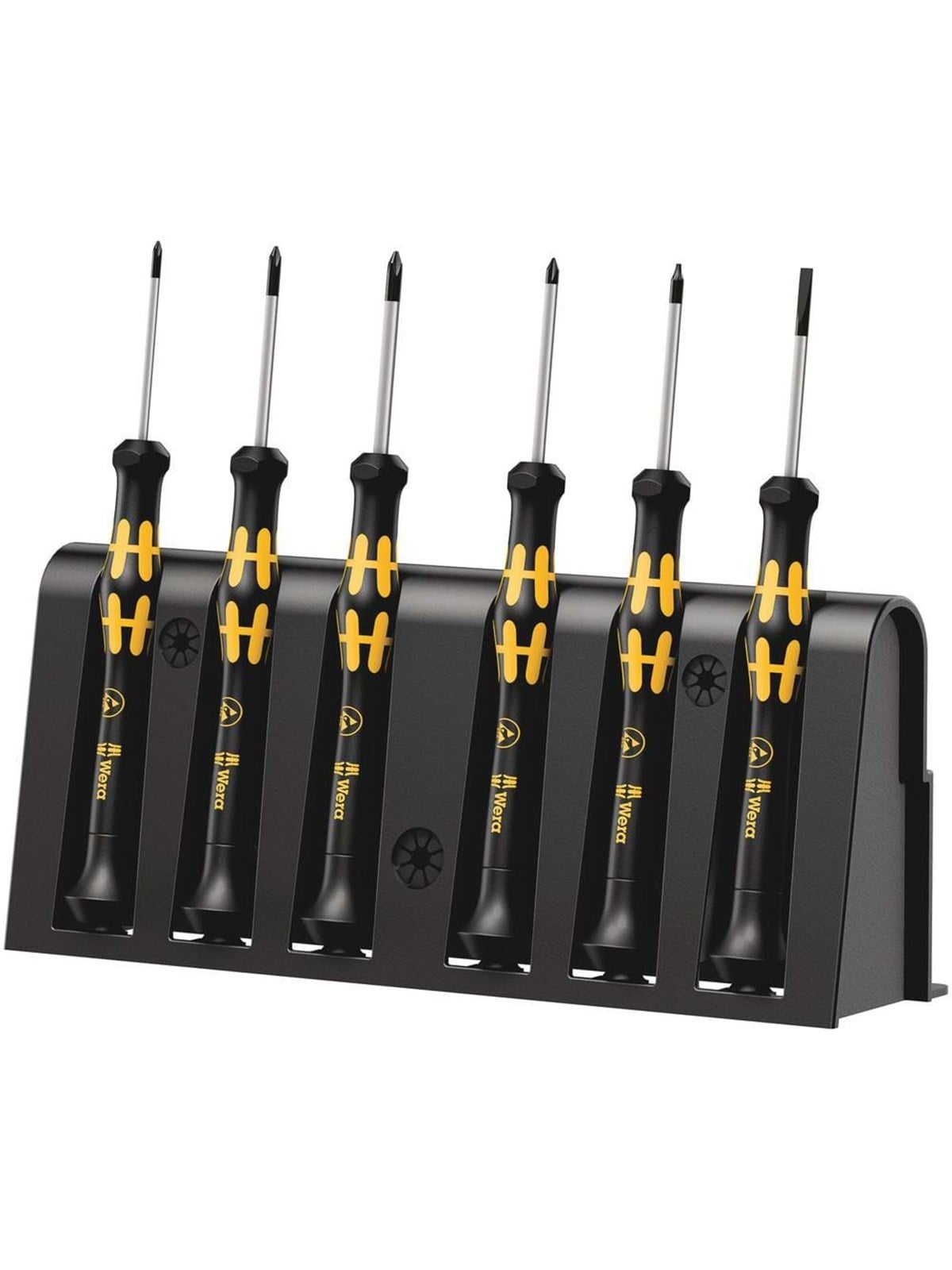 Wera 1550/6 ESD Elektroniker-Schraubendrehersatz + Rack, 9-teilig