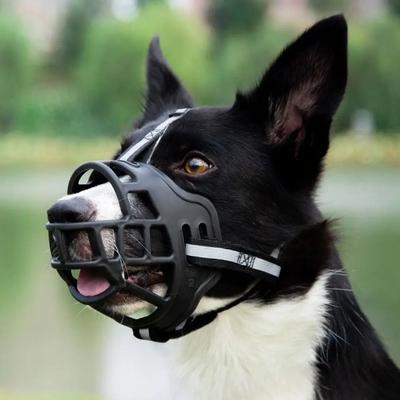 Uplifted Goods Adjustable Breathable Dog Muzzle For Barking Chewing And Safety black m