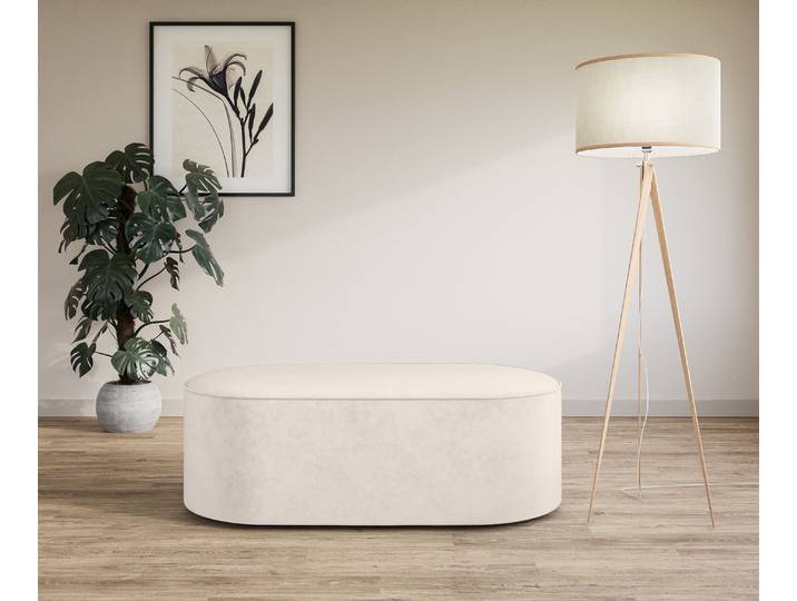 Polsterhocker GOODPRODUCT EIVIND Sitzhocker, Masse: B/T/H: 142/70/48 cm , beige, B:142cm H:48cm T:70cm, 100% Polyester, Hocker, Polsterhocker, auch in Bouclé und Feincord, mit Wellenunterfederung