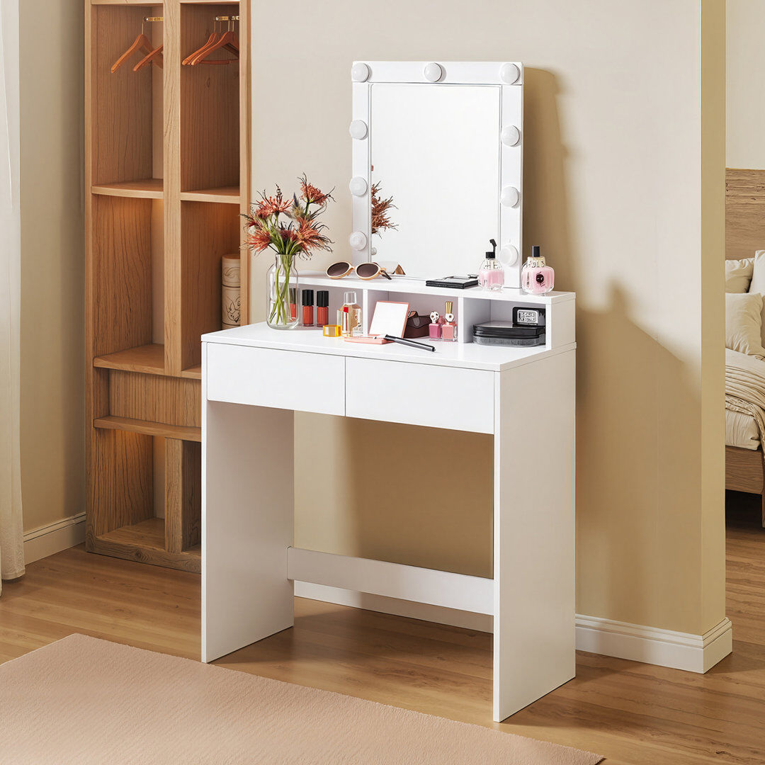 17 Stories Dressing Table White 145cm H X 80cm W X 40cm D