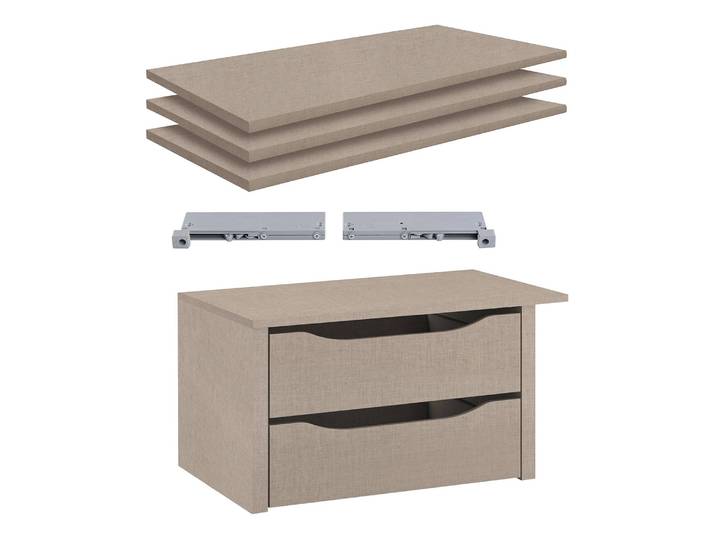Zubehörpaket Premium 270cm Beige Spanplatte, bedruckt