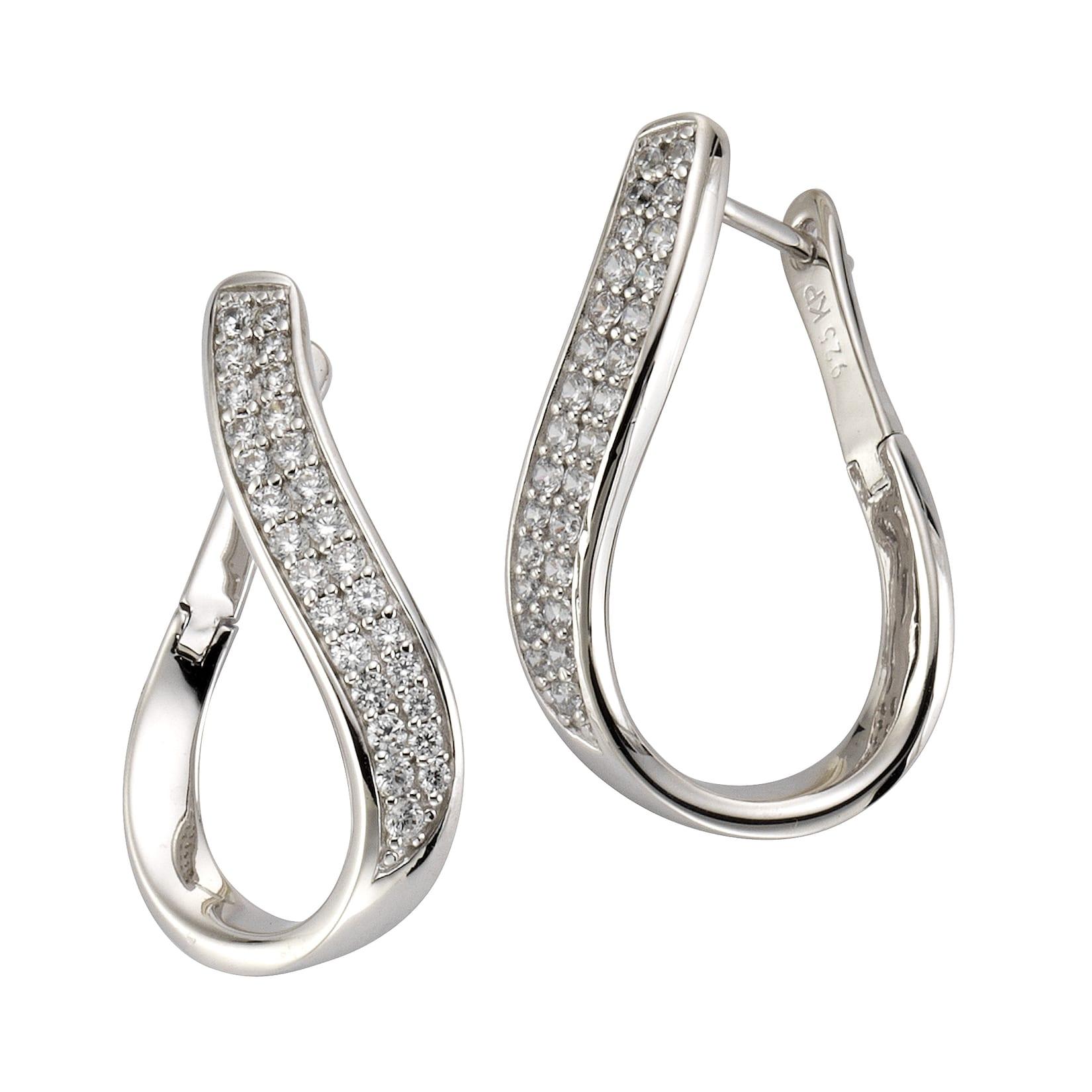 Celesta Silber Ohrringe Silber 925 rhodiniert mit weißen Zirkonia-Steinen