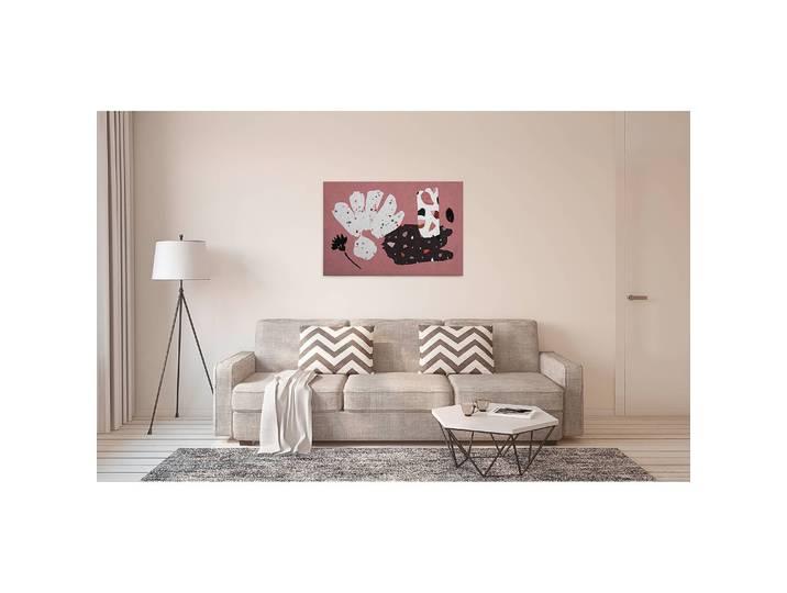 Impression sur toile Terrazzo blanc Polyester PVC / Épicéa Rouge 90 x 60cm
