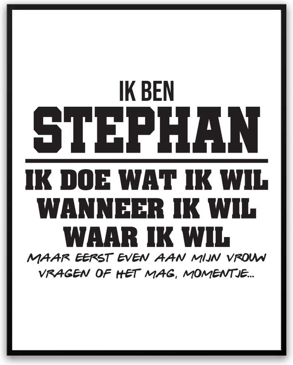 Stephan Partner toestemming vragen Fotolijst met glas 30 x 40 cm - Man Vrouw - Grappige poster voor verjaardag