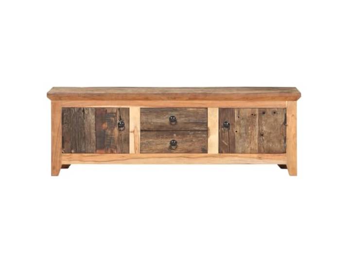 GKHPYURE TV-Schrank 120 x 30 x 40 cm aus massivem Akazienholz und Erholung Akazienholz, massives Altholz, Finish und 2 Fächer, 2 Schubladen, kein Zusammenbau erforderlich
