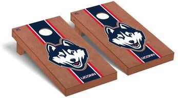 Skip's Garage Connecticut UCONN Huskies Rosewood Cornhole Board Set