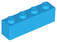 25 LEGO blokjes deel c 3010 in azuurblauw