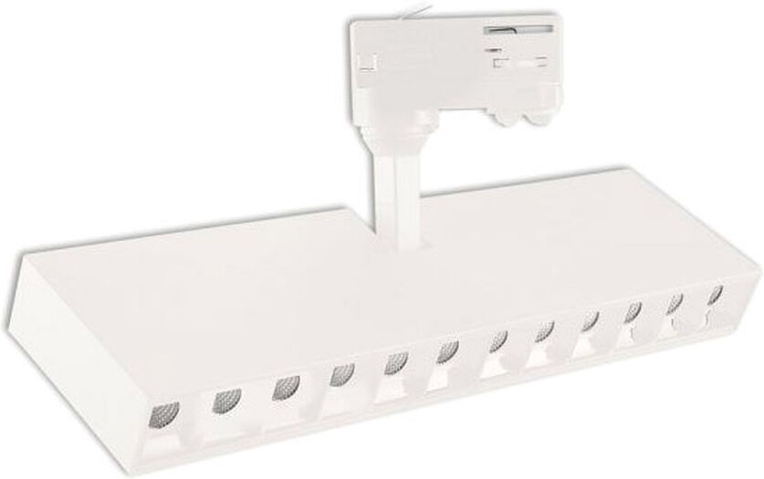 Isoled 3-Ph Raster-Schienen-Strahler, 35w, 45°, Weiß Matt, Warmweiß