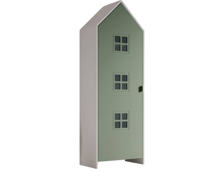 VIPACK - CASAMI BRUGES Armoire 1 porte\, 3 fenêtres\, finition MDF laqué vert