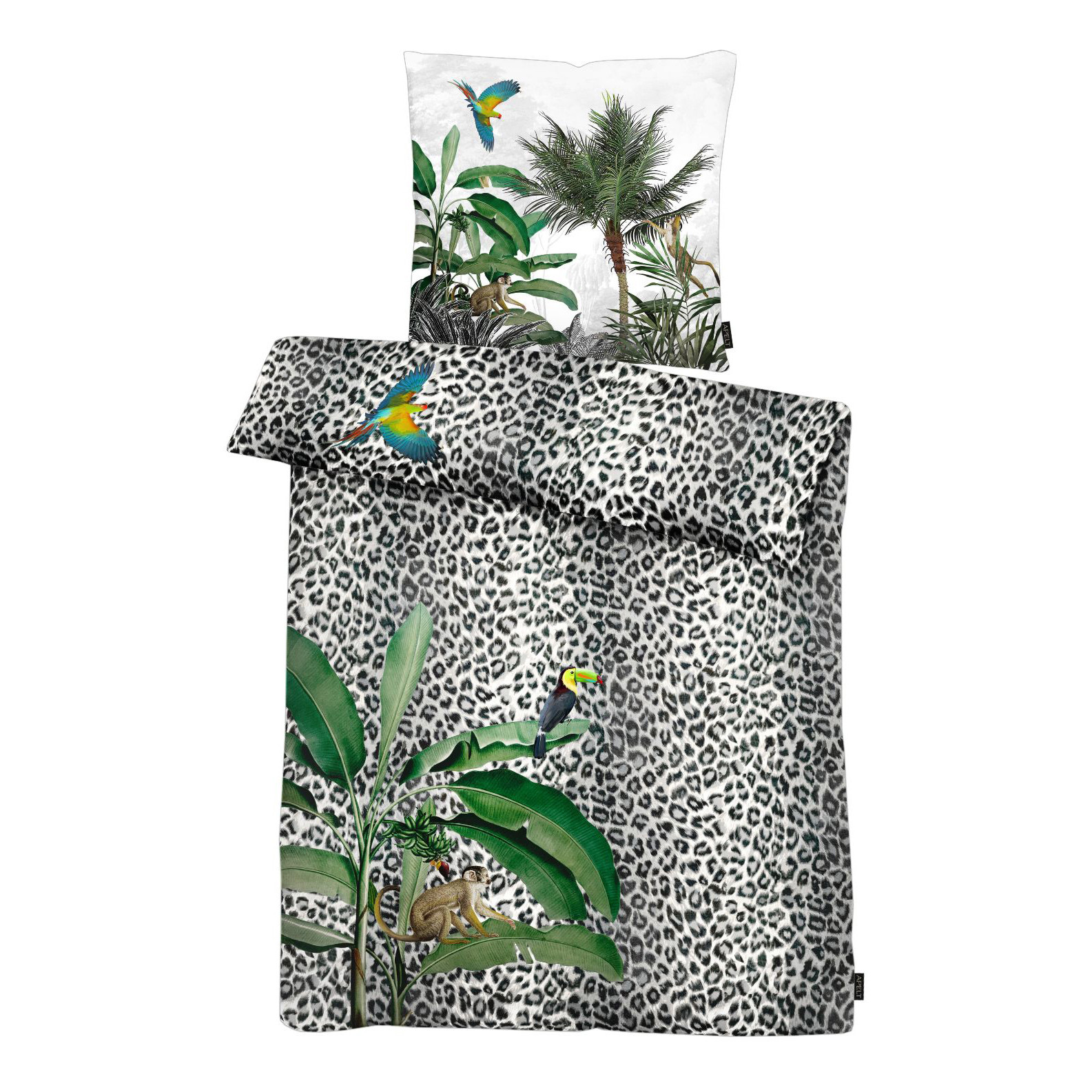 home24 Mako-satijnen beddengoed Jungle multicolor