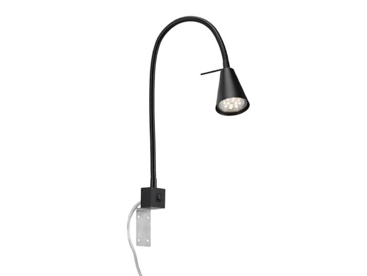 BRILONER - LED leeslamp met aan/uit schakelaar, draaibaar, vele montageposities, wandlamp voor binnen, wandlamp, bedlamp, bedlamp, leeslamp, bedlamp, 40,3x21,7 cm, zwart