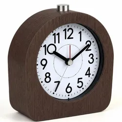 Relaxdays Analoger Wecker aus Holz Weiß,Dunkelbraun,Schwarz
