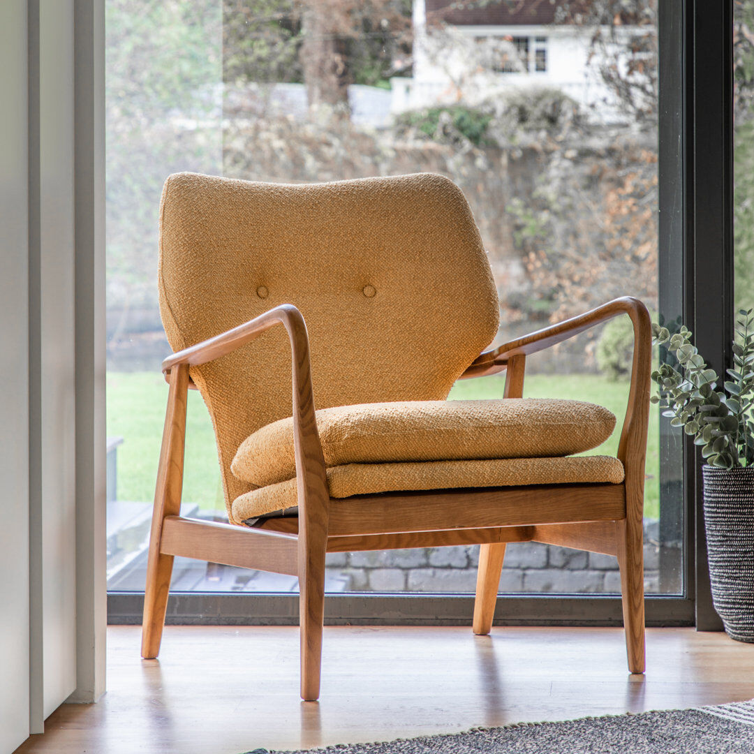 Corrigan Studio Clarisabel Upholstered Armchair Beige 85cm H X 73cm W X 74cm D