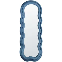 WANDSPIEGEL Samtstoff blau asymmetrisch 57/160 cm Lacs