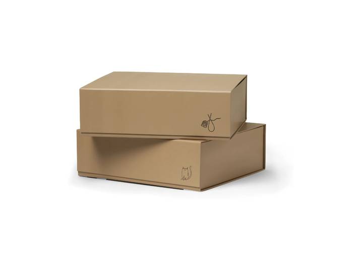 TÔNN furniture Boîte de rangement Pac box TÔNN x MAJASBOK Mocca, 32,5x10,5x30 cm, Lot de 2