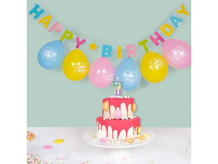 Boland - Kaarsje Confetti '2' - Hiep Hiep Hoera! - Regenboog