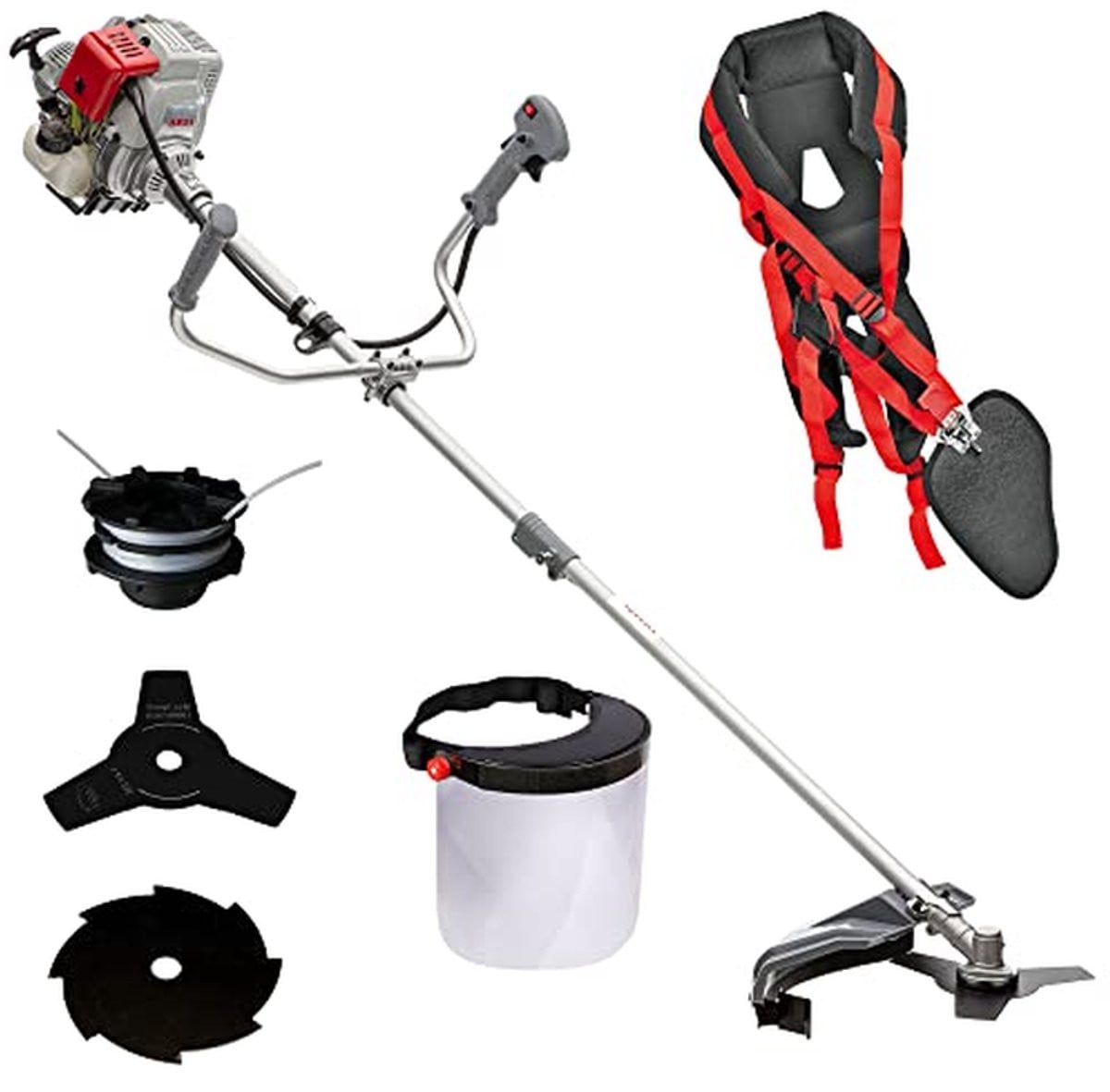 Benzine bosmaaier met 4-takt motor en 43 cm snijbreedte - Zilver