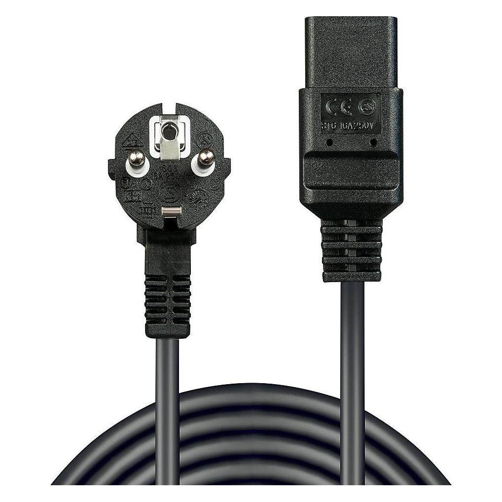 Lindy 2m Schuko auf IEC C19 Netzkabel fuer IEC-Kaltgeraeteverbindungen bis 16A (2 m) (30344)