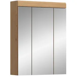 Ebuy24 Scout Spiegelschrank Bad 3 Spiegeltüren Salbeidekor, Eiche Dekor.