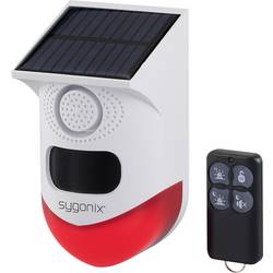 Sygonix Mini-Alarmanlage Weiß, Rot mit LED, mit Bewegungsmelder, mit Fernbedienung, mit Solar, mit WLAN 120 dB SY-6515320
