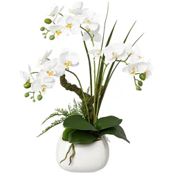 Kunstpflanze Orchideen Weiß/Grün