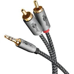 GOOBAY 65284 - Audio Kabel, 3,5 mm Stereo Klinken zu 2x Cinch, 0,5 m