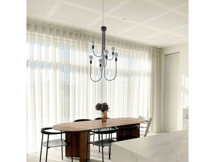 Suspension 6 lumières noir brillant e27