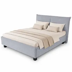 FMP Polsterbett Kord Paris 200x200 cm braun 10 cm hoch wenge