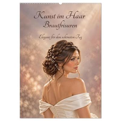 Kunst im Haar - Brautfrisuren, Eleganz für den schönsten Tag (Wandkalender 2027 DIN A2 hoch), CALVENDO Monatskalender