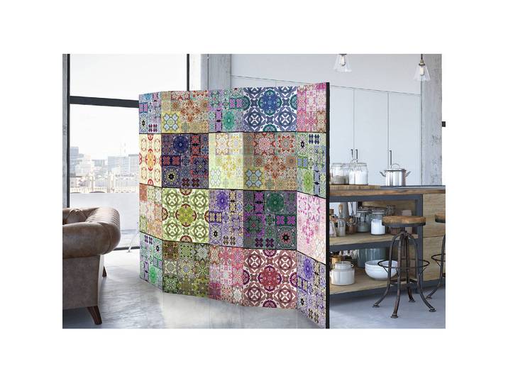 Paravent Cornucopia Fleece Multicolor 225 x 172 x 3cm 5-teilig