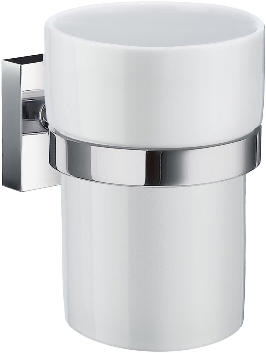 Smedbo House Zahnputzbecher, Accessoires, RK343P, chrom/porzellan