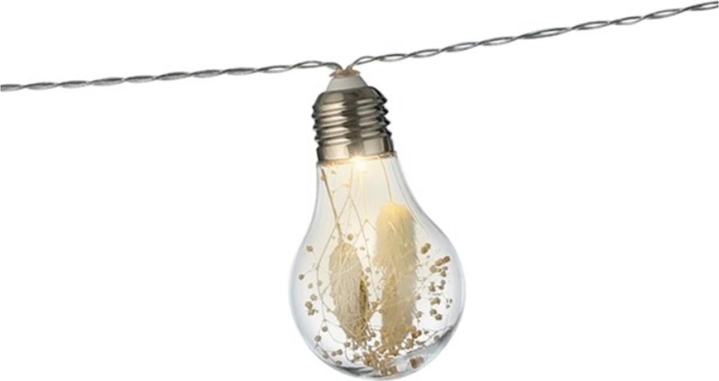 Lumineo LED-lichtketting met bloemvorm, warm wit licht, voor binnen, 180 cm, op batterijen