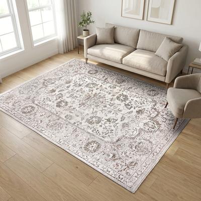Gertmenian Paradis Traditional Floral Medallion European Inspired Design Fringe Stain-Resistant High-Traffic Indoor Area Rug Collection