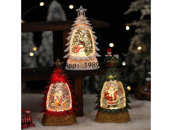 XL noël brillant rempli d'eau neige-détoir arbre de noël ornement de bureau décoration cadeau