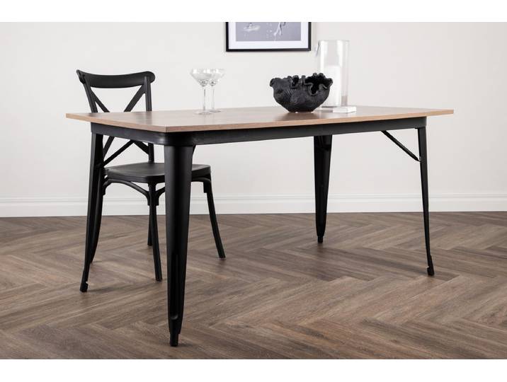 Esstisch Elani - vereint klassisches Design mit moderner Leichtigkeit - Schwarz - 80x80 - Luxusbetten24