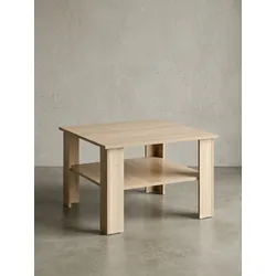 Couchtisch Eiche mit Ablage und Stauraum, Sonoma 60x60x42 cm