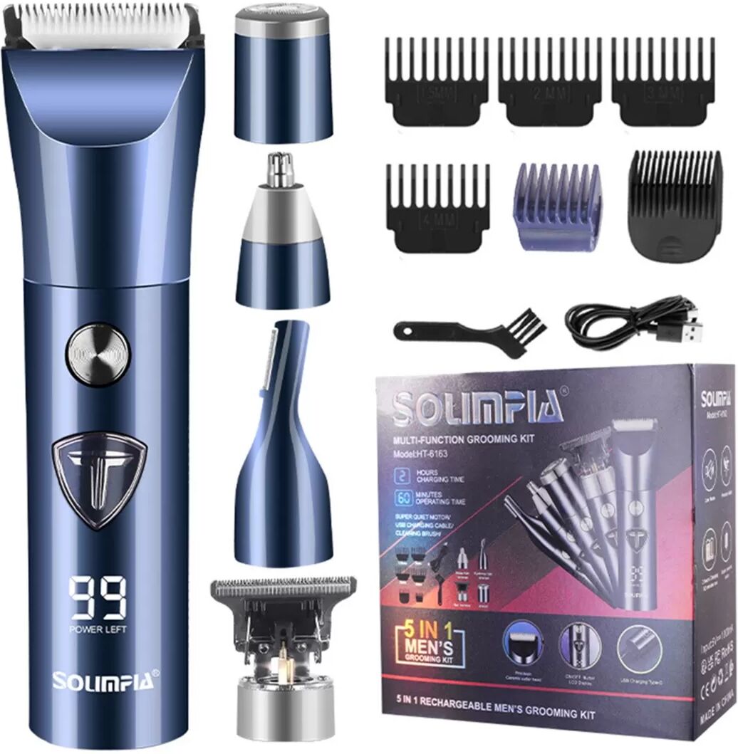 INF Tondeuse à Cheveux Électrique Multifonctionnelle 5-en-1 avec Écran LED Bleu