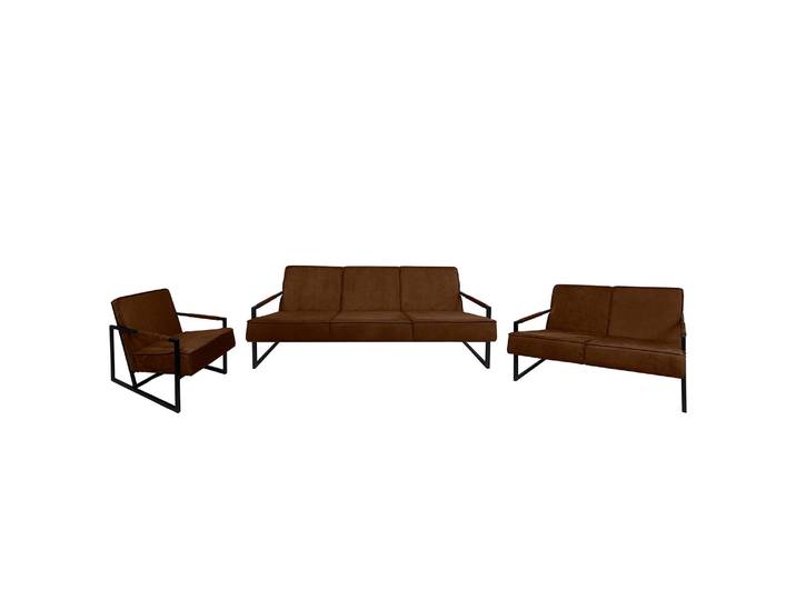 Polstergarnitur Manchester IV 3-2-1 Braun/Schokolade/ Braun Webstoff Industrial
