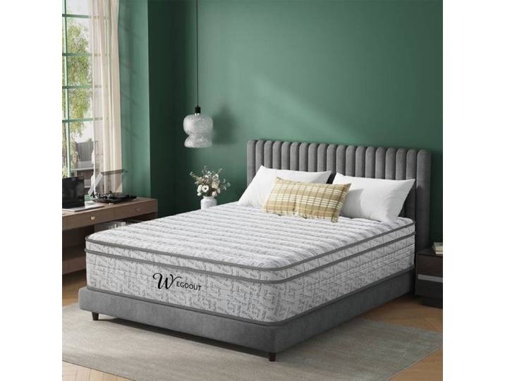 Matelas 140x190 cm - Épaisseur 30 cm -Ressorts Ensachés -Mousse Haute Résilience -Sommeil Indépendant - Fermeté Moyenne -Ergonomique