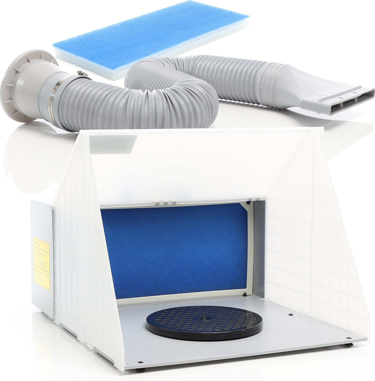 Wiltec Complete set afzuigsysteem voor airbrush, 4 m³/min, 52 dB, met afvoer en vervangingsfilter